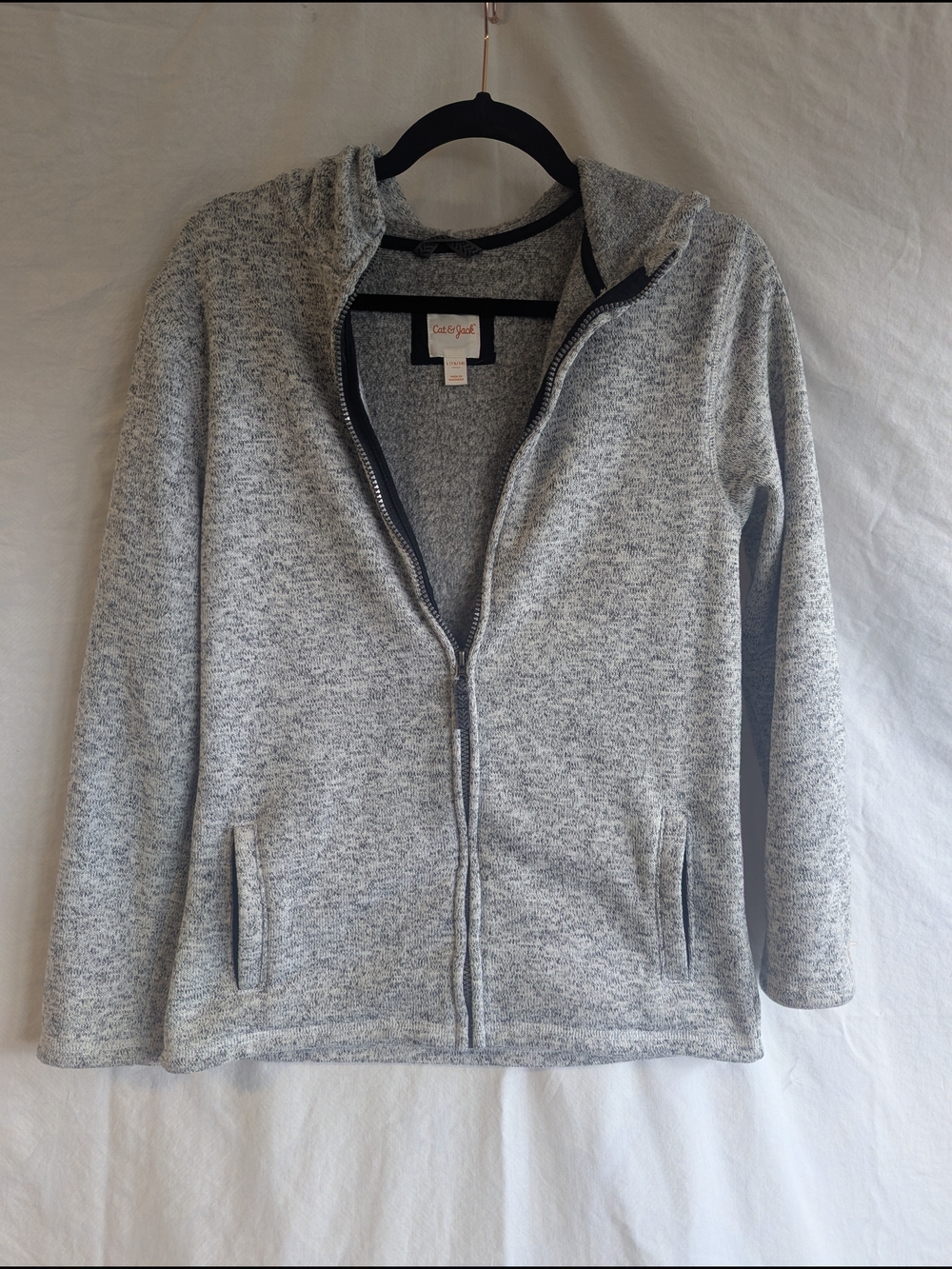 Cat & Jack Gray Marled Full-Zip Hoodie